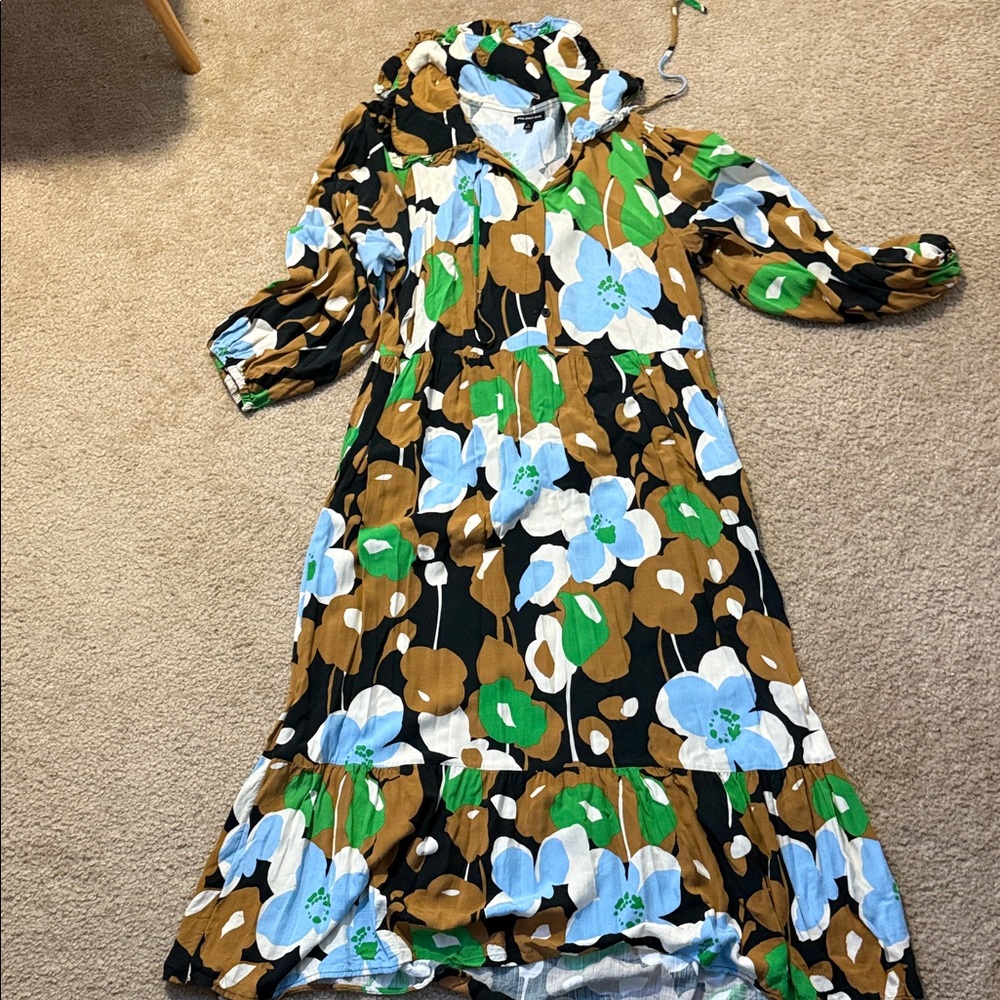 Who What Wear Multicolor Floral Long Sleeve Dress